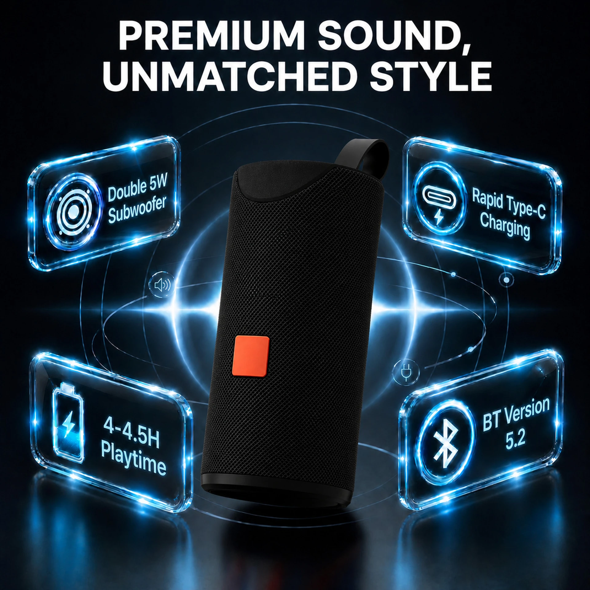 Portable Bluetooth Speaker with Powerful Sound